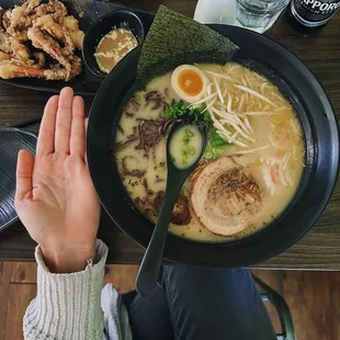 Tonkotsu Ramen, deep fried squid legs