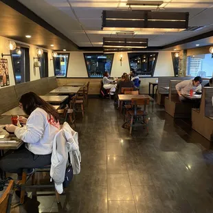 Seating inside. They have waiter service.