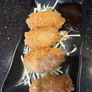 Fried oyster! Yum!