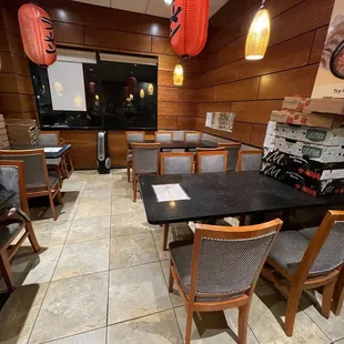 interior, sushi and sashimi