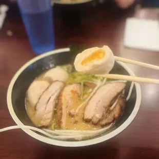 Spicy Tonkotsu Ramen with double pork and 2 eggs - always amazing!!!