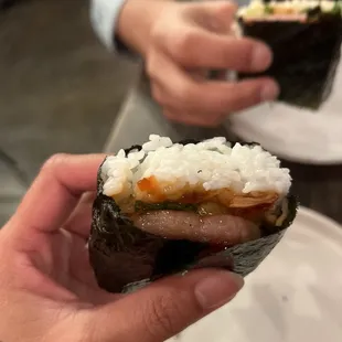 Spam Musubi (in half)