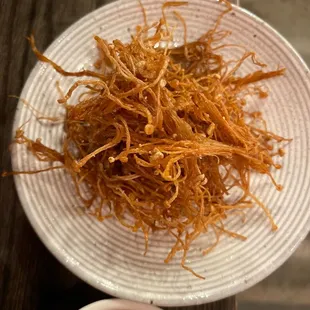 Side Fried Enoki Mushrooms