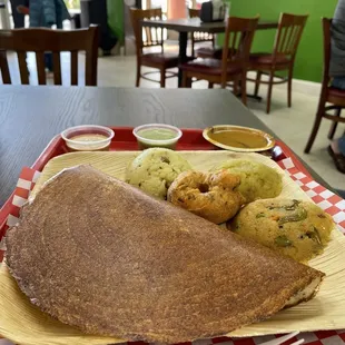 a plate of food on a table