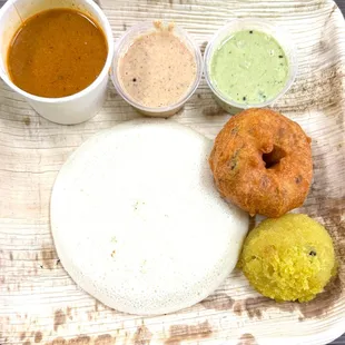 Idli, Vada, Sweet Combo