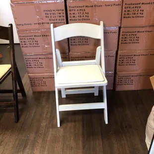 Resign white folding chairs available