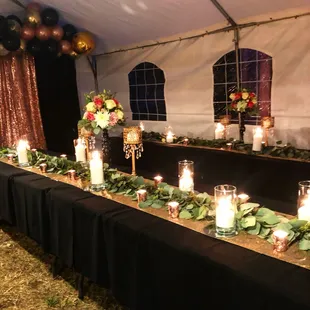 Table decor set up by us