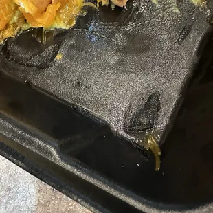 Melted Styrofoam in 3 Rolled Tacos Cheese &amp; Guacamole