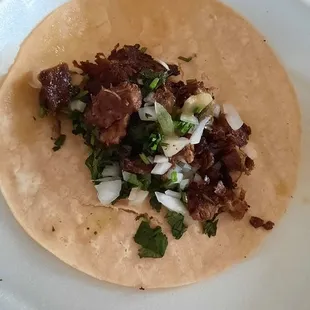 2nd taco I made of made of meat that fell of the first one... Lol