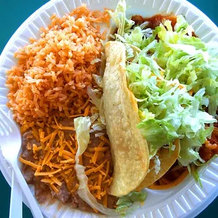 Taco and enchilada combo platter