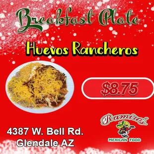 Huevos Rancheros Plate breakfast