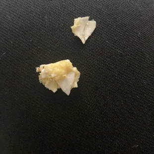 Egg shells in breakfast burrito