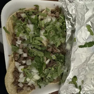 Mini carne asada tacos.