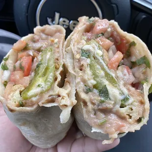 Chile relleno burrito (no lettuce please). Delightful!