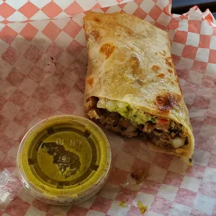 Carne asada and their fantastic green salsa.
