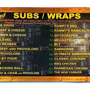 Wall Menu. Rammy&apos;s SUB Contractors.E Higgins Rd.Elk Grove Village IL . Amazing Owen Baked Sandwiches .  Great Fast Friendly Service!Cool!