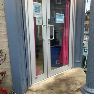 Closed main entrance