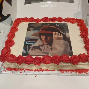 Vegan picture cake. It was delicious - even the picture part.