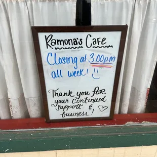 a sign in a window