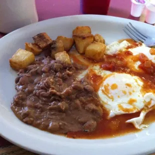 Huevos Rancheros and the flour tortillas are great too.