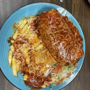 Colorado chicken plate - burrito as big as my hand