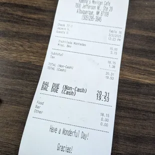 Note that there's a service charge for payment via card.