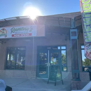 the front of the restaurant