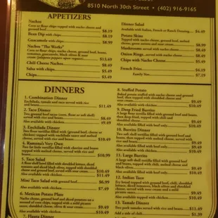 menu