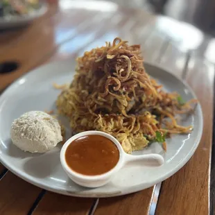 Crab Hash homemade hot sauce (mild). So good!!!