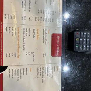 Ramoun&apos;s Kitchen Menu - doesn&apos;t show desserts (Carrot cake; Rum Cake and Black Cake), nor the soups which change daily.