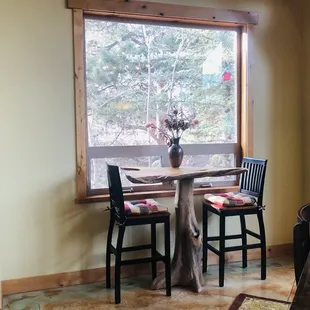 Cute little table in the dining area . The detail is amazing