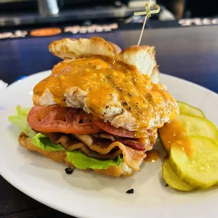 Happy hour Buffalo salmon BLT.