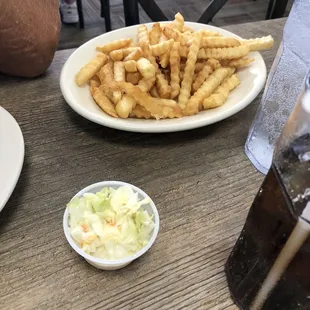 Fries and a small portion of great coleslaw