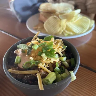 BLACK BEAN CHILI with SLOW COOKED PORK SHOULDER