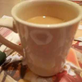 Decaf coffee with creamer