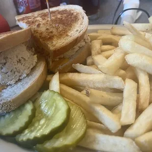 a sandwich and french fries