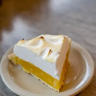 a slice of lemon meringue pie