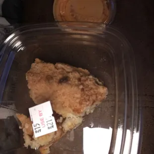 The slice of apple pie I received vs a 2 oz dressing container.