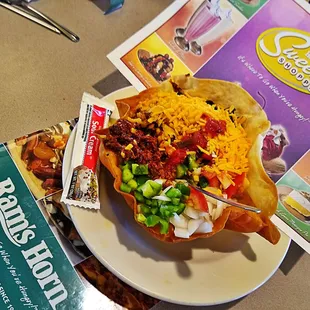 3 of us shared Tacos Salad OMG Wonderful