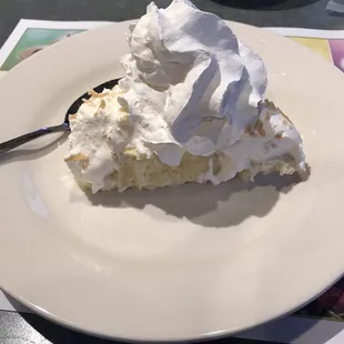 Coconut cream pie with extra whipped cream. So fn good. Equally as good as the chocolate cream pie!!