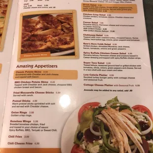 a menu for a restaurant