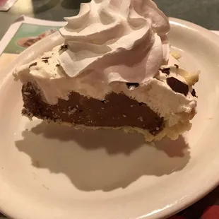 The best Chocolate Cream Pie! Whipped cream on top of the whipped cream.