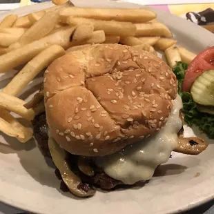Delicious Mushroom Swiss Burger 5-Stars!