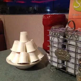 Details matter. Tower if creamer and fully stocked jellies.