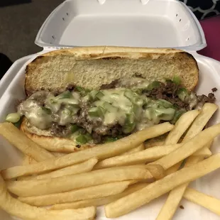 Philly steak sub, no onions