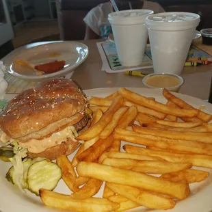 Cheeseburger and fries!