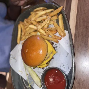 Burger and fries