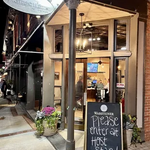 the front of the restaurant