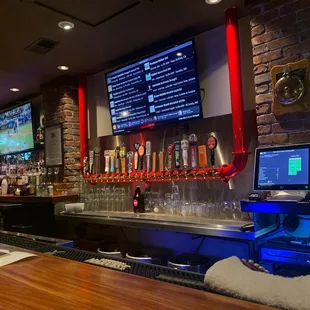the bar and televisions