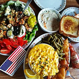 a table full of food